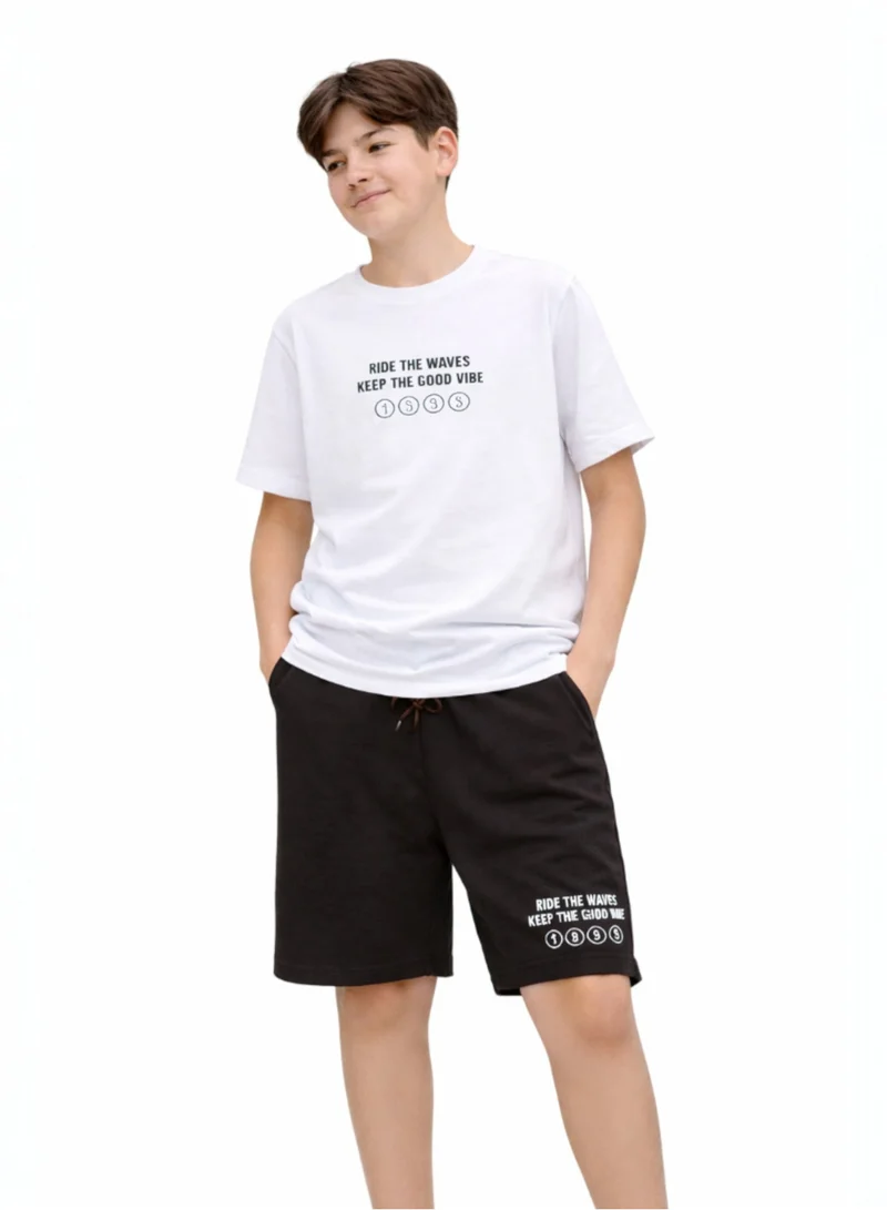 Victor And Jane  Boys 2 Pc "Ride the Waves" T-Shirt & Shorts Set (Relaxed Fit) for Men | Best Price UAE